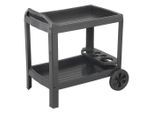 Garten-Servierwagen, Anthrazit, Kunststoff, rechteckig, konisch, eckig, 74x73x53 cm, Grüner Punkt, Made in Italy, wetterbeständig, Gartenzubehör, Gartenkommoden & Gartenregale