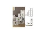 Vicco Treppenregal Aramis Weiß, 138 x 143 cm, Standregal mit 10 Fächer