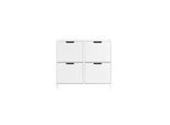 SoBuy Schuhschrank mit 4 Türen Weiß 100x19x90,5cm Modern