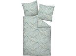 Bettwäsche JANINE "MILANO 45123 02 155x200,80x80", eisblau, B/L: 155cm x 220cm, 1 Stk., 1 Stk., Mako-Satin, B/L: 80cm x 80cm, Mako-Satin, Obermaterial: 100% Baumwolle, Bettwäsche, Bettwäsche, mit Reißverschluss