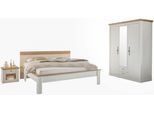 Schlafzimmer-Set OTTO HOME "Westminster", weiß, B/H: 180cm x 200cm, Schlafzimmermöbel-Sets, beinhaltet 1 Bett, Kleiderschrank 3-türig und 2 Nachtkommoden