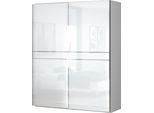 Schwebetürenschrank OTTO HOME "Piano, FSC-zertifiziert, mit Einlegeböden und Kleiderstangen", weiß (weiß hochglanz), B:182cm H:224cm T:61cm, Holzwerkstoff, Schränke, Schwebetürenschrank, UV lackiert, hochglänzend, mit Soft-Close Funktion, in beige oder weiß