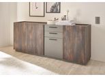 Sideboard HOME AFFAIRE "LARGO", braun (thermo oak dekor), B:200cm H:80cm T:45cm, Sideboards, Sideboard, Soft-Close-Funktion, Breite ca. 200 cm