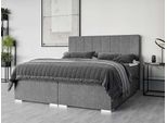 Bett HOME AFFAIRE "Ginoro mit Matratze und Topper, in 3 Breiten (140, 160 und 180 cm)", grau, B:162cm H:119cm L:209cm, 100% Polyester, Betten, Bett, Boxspringbett mit Kopfteil, Bettkasten, Matratze (BFK/TFK) und Topper