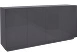 Sideboard HOME AFFAIRE "bloom", schwarz (anthrazit hochglanz), B:180cm H:86cm T:41,4cm, Sideboards, Sideboard, Breite ca. 180 cm