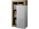 Mehrzweckschrank HOME AFFAIRE "Hamburg, Breite 69 cm", braun (weiß, eiche cadiz nb), B:69cm H:126cm T:42cm, Schränke, Mehrzweckschrank, Höhe 126 cm