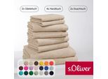 Handtuch Set S.OLIVER "s.Oliver, Premium Qualität, 600 gr/m²", beige, 8 Stk., Walkfrottier, Walkfrottier, Obermaterial: 100% Baumwolle, Handtuch-Sets, 2 Gästetücher 30x50, 4 Handtücher 50x100, 2 Duschtücher 70x140