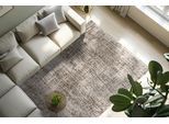 Teppich OBSESSION "My Bella 235", grau (taupe), B:160cm H:13mm L:230cm, Polyester, Teppiche, Teppich, modernes abstraktes Design, Hoch-Tief Effekt, mit Fransen