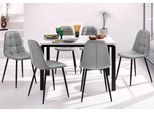 Essgruppe OTTO HOME, grau (grau, weiß hochglanz), Kunstleder, Sitzmöbel-Sets, Essgruppe, Esstisch, Breite 120 cm und 4 Esszimmerstühle, Bezug in Kunstleder