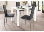 Essgruppe OTTO HOME, schwarz-weiß (weiß, schwarz), B:120cm, Sitzmöbel-Sets, Essgruppe, Set: Glastisch, Breite 120 x 80 cm mit 4 Stühlen