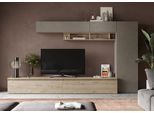 Wohnwand HOME AFFAIRE "Infinity, 6tlg. Breite 331 cm, Höhe variabel, Schrankwand, Anbauwand", braun (lehmfarben (argilla), eiche cadiz nb), B:331cm H:186cm T:40cm, Holzwerkstoff, Kastenmöbel-Sets, Wohnwand, (2x Lowboard, 2x Hängeschrank, Wandregal, Hochschrank)