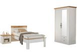 Schlafzimmer-Set OTTO HOME "Westminster", weiß, B/H: 90cm x 200cm, Schlafzimmermöbel-Sets, beinhaltet 1 Bett, Kleiderschrank 2-türig und 1 Nachtkommode