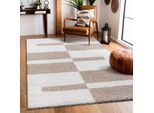 Hochflor-Teppich SANAT "Milano 1254", beige, B:60cm H:30mm L:110cm, Kunstfaser, Teppiche, Hochflor, Wohnzimmer, Schlafzimmer, fußbodenheizungsgeeignet