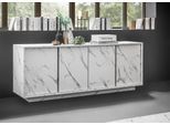 Sideboard HOME AFFAIRE "Carrara", weiß (weiß marmor, optik), B:180cm H:79cm T:43cm, Sideboards, Sideboard, grifflos