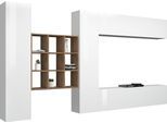 Wohnwand HOME AFFAIRE "Maruska", weiß (weiß hochglanz, weiß hochglanz), B:350cm H:180cm T:30cm, Holzwerkstoff, Kastenmöbel-Sets, Wohnwand