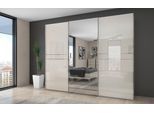 Schwebetürenschrank OTTO HOME "Piano, mit Einlegeböden, Kleiderstangen, Spiegel, Türen soft-close", beige (beige hochglanz), B:272cm H:224cm T:61cm, Holzwerkstoff, Schränke, Schwebetürenschrank, mit Spiegeltür, FSC-zertifizierter Holzwerkstoff