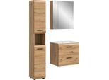 Badezimmer-Set WELLTIME, artisan oak nb, B:105cm H:185cm T:46cm, Holzwerkstoff, MDF, Kastenmöbel-Sets, Florenz, Badkombination 4-tlg., Artisan Oak NB, inkl. Waschbecken