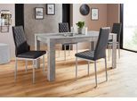 Essgruppe OTTO HOME "Lynn160/Brooke", grau (beton optik, schwarz), Sitzmöbel-Sets, Essgruppe, Set: Tisch mit 4 Stühlen