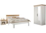 Schlafzimmer-Set OTTO HOME "Westminster", weiß, B/H: 140cm x 200cm, Schlafzimmermöbel-Sets, beinhaltet 1 Bett, Kleiderschrank 2-türig und 1 Nachtkommode