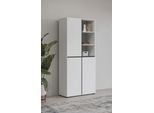Schuhschrank OTTO HOME "Cross, Höhe 183,5cm, modernes griffloses Schuhregal mit 3 Türen", weiß, B:79,5cm H:183,5cm T:40cm, Schränke, Schuhschrank, Hochschrank mit viel Stauraum, Platz für ca. 24 Paar Schuhe