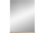 Badspiegel WELLTIME "SIENA, Breite 60cm, 1 Ablageboden, hochwertiges Spiegelglas", braun (eiche sonoma hell nb, spiegelglas), B:60cm H:79cm T:18cm, Holzwerkstoff, Spiegelglas, Spiegel, Badspiegel, in verschiedenen Farben erhältlich, Badmöbel, Spiegel, Badezimmer