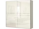 Schwebetürenschrank OTTO HOME "Piano, FSC-zertifiziert, mit Einlegeböden und Kleiderstangen", beige (beige hochglanz), B:230cm H:224cm T:61cm, Holzwerkstoff, Schränke, Schwebetürenschrank, UV lackiert, hochglänzend, mit Soft-Close Funktion, in beige oder weiß