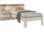 Schlafzimmer-Set OTTO HOME "Westminster", weiß, B/H: 90cm x 200cm, Schlafzimmermöbel-Sets, Bett Breite Liegefläche 90 oder 140cm und 1 Wandpaneel