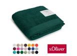 Handtuch S.OLIVER "s.Oliver, Premium Qualität, 600 gr/m², auch als Sets erhältlich", grün (flaschengrün), B:50cm L:100cm, Walkfrottier, Obermaterial: 100% Baumwolle, Handtücher, große Farbauswahl, auch als Duschtuch, Waschhandschuh, Gästetuch
