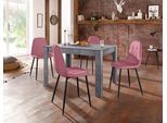 Essgruppe OTTO HOME, rosa (schieferfarben, rosa), B:120cm, Sitzmöbel-Sets, Essgruppe, mit Esstisch 120 cm breit
