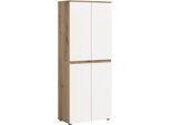 Mehrzweckschrank HOME AFFAIRE "CIPELA, 70x175 cm, viel Stauraum, variable Einlegeböden, Kleiderstange", evoke oak nachbildung, weiß, B:70cm H:175cm T:37cm, FSC-zertifizierter Holzwerkstoff, Schränke, Mehrzweckschrank, Schuhschrank, Kleiderschrank, Universalschrank, Aktenschrank, Schrank