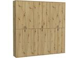 Garderoben-Set HOME AFFAIRE "Trondheim, Breite 183 cm, best. aus 3 Schränken, 12 Türen, 27 Fächer", braun (nox oak nachbildung), B:183cm H:193cm T:34cm, Holzwerkstoff, Kastenmöbel-Sets, inkl. ausziehbarer Kleiderstange, Garderobenschrank, Kleiderschrank