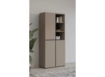Schuhschrank OTTO HOME "Cross, Höhe 183,5cm, modernes griffloses Schuhregal mit 3 Türen", braun (congo), B:79,5cm H:183,5cm T:40cm, Schränke, Schuhschrank, Hochschrank mit viel Stauraum, Platz für ca. 24 Paar Schuhe