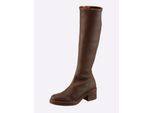Stiefel HEINE, Damen, Gr. 37, braun (cognac), Textil, Schuhe Stiefel
