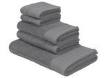 Handtuch Set BRUNO BANANI "Robby, Premium Handtücher, 500 gr/m², 100% Baumwolle", grau, 5 Stk., Frottier, Frottier, Obermaterial: 100% Baumwolle, Handtuch-Sets, Handtuch Set, Duschtücher, Handtücher, Gästetücher, Set, 5-tlg, 5 Jahre Garantie