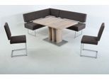 Essgruppe K+W KOMFORT & WOHNEN, braun (schwarzbraun 79), B:158cm H:89cm T:199cm, Sitzmöbel-Sets, Essgruppe, langer Schenkel links oder rechts, 2 Freischwinger, 1 Funktionstisch
