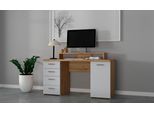 Schreibtisch FORTE "NET160", beige (artisan eiche, secret grau, artisan eiche), B:145cm H:90,7cm T:60cm, Tische, Schreibtisch, viel Stauraum, Tischplatte bis 50 kg belastbar