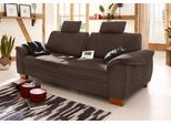 3,5-Sitzer HOME AFFAIRE "Husum", braun, B:225cm H:90cm T:106cm, Luxus-Microfaser mit Druck (100% Polyester);Luxus-Microfaser in Lederoptik (100% Polyester);Luxus-Microfaser ALTARA NUBUCK (100% Polyester), Sofas, 3 5-Sitzer, mit Sitztiefenverstellung, Kontrastnaht und Federkern