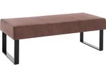 Sitzbank OTTO HOME "Oliver", braun (braun, braun), B:140cm H:50cm T:62cm, Polyester, Sitzbänke, Sitzbank