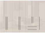 Kleiderschrank OTTO HOME "Piano, UV lackiert, hochglänzend in beige oder weiß, FSC-zertifiziert", beige (beige hochglanz), B:317cm H:224cm T:56cm, Holzwerkstoff, Schränke, Kleiderschrank, in vielen Breiten, Höhe 224cm, mit Soft-Close Funktion, 2 Schubladen