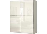 Schwebetürenschrank OTTO HOME "Piano, FSC-zertifiziert, mit Einlegeböden und Kleiderstangen", beige (beige hochglanz), B:182cm H:224cm T:61cm, Holzwerkstoff, Schränke, Schwebetürenschrank, UV lackiert, hochglänzend, mit Soft-Close Funktion, in beige oder weiß