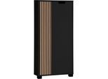 Unterschrank SCHILDMEYER "Ryker Unterschrank, Breite 59 cm", schwarz, B:59,8cm H:124cm T:19,55cm, FSC-zertifizierter Holzwerkstoff, Schränke, Unterschrank, Tür links in Akustik-Optik - Breite: 19,5 cm, rechts: 36,1 cm