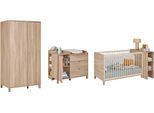 Babyzimmer-Komplettset GAMI "SET N3 CALYPSO", eiche bocage nachbildung, Eiche Bocage Nachbildung + ohne Matratze, B/H: 70cm x 140cm, Eiche Bocage Nachbildung, Schlafzimmermöbel-Sets, Babyzimmer-Komplettset, Viel Stauraum für eine optimale Organisation.