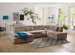 Wohnlandschaft HOME AFFAIRE "Avesa U-Form", braun (coffee), B:355cm H:80cm T:216cm, 95% Polyester, 5% Polyacryl, Sofas, Wohnlandschaft, Wahlweise mit Armteilverstellung und Bettfunktion, B/T/H: 355/216/80cm