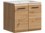Waschbeckenunterschrank WELLTIME, artisan oak nb, B:60cm H:53cm T:46cm, Holzwerkstoff, MDF, Schränke, Waschbeckenunterschrank, Florenz, Waschtisch inkl. Waschbecken, Artisan Oak NB, 60 cm breit