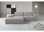 Ecksofa WERK2 "Rio 262 x 188 cm, modern & bequem, aktuelles Design, breite Armlehnen", beige (grau), B:262cm H:83cm T:188cm, 100% Polyester, Sofas, Ecksofa, Webstoff, L-Form