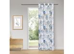 Vorhang GERSTER "Benita" Gr. 1, bunt (blau, grün, weiß), B:145cm H:245cm, Polyester, Gardinen, Vorhang, SB-Ösenschal "Benita"