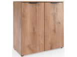 Kommode WIMEX "Level by fresh to go", braun (plankeneiche nachbildung), B:81cm H:92cm T:41cm, Holzwerkstoff, Sideboards, Kommode, 2-türig mit soft-close Funktion, 81cm breit, 92cm hoch