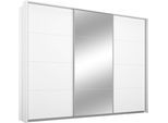 Schwebetürenschrank RAUCH "Kleiderschrank Schrank Garderobe Wäscheschrank TOMA mit Passepartout", weiß, B:278cm H:233cm T:64cm, Holzwerkstoff, Schränke, Schwebetürenschrank, inkl. Regaleinsatz sowie zusätzlichen Einlegeböden MADE IN GERMANY