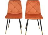 Polsterstuhl, orange (terra, schwarz, terra), B:45cm H:85cm T:54cm, HOFMANN LIVING AND MORE, Stühle, Polsterstuhl