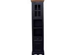 Badkommode SIT, schwarz (schwarz, honigfarbig), B:44cm H:188cm T:35cm, MDF, Massivholz, Sideboards, Badkommode, Shabby Chic, Vintage